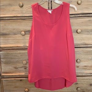 Pink sleeveless blouse
